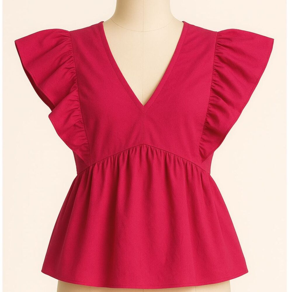 Fourteen And Ninth Hot Pink Puffy Shirt Size Medium